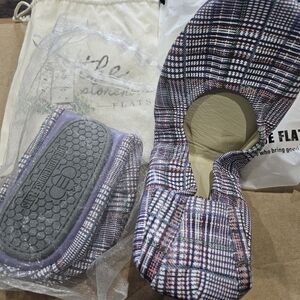 The Storehouse Flats foldable leather plaid NEW
